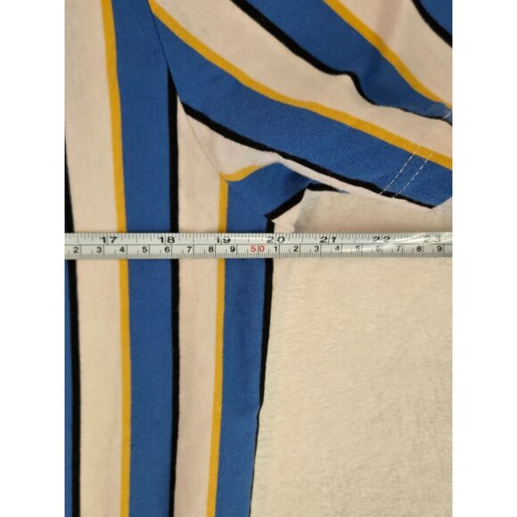 Nickelodeon SpongeBob Blue Yellow Striped T-Shirt Embroidered Bob, Boys Large - Picture 9 of 13